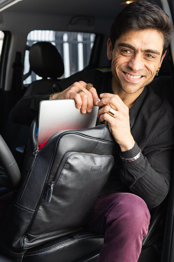 MOCHILA DE CUERO HEIMDALL NEGRO