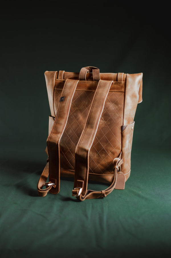 Mochila de Cuero Gefjon Café Claro