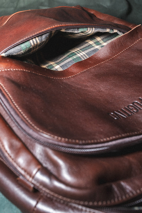 Mochila de Cuero Idun Café Oscuro