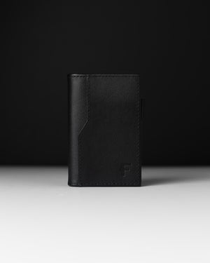 Billetera de cuero con protección RFID color negro - Fugitivo Chile