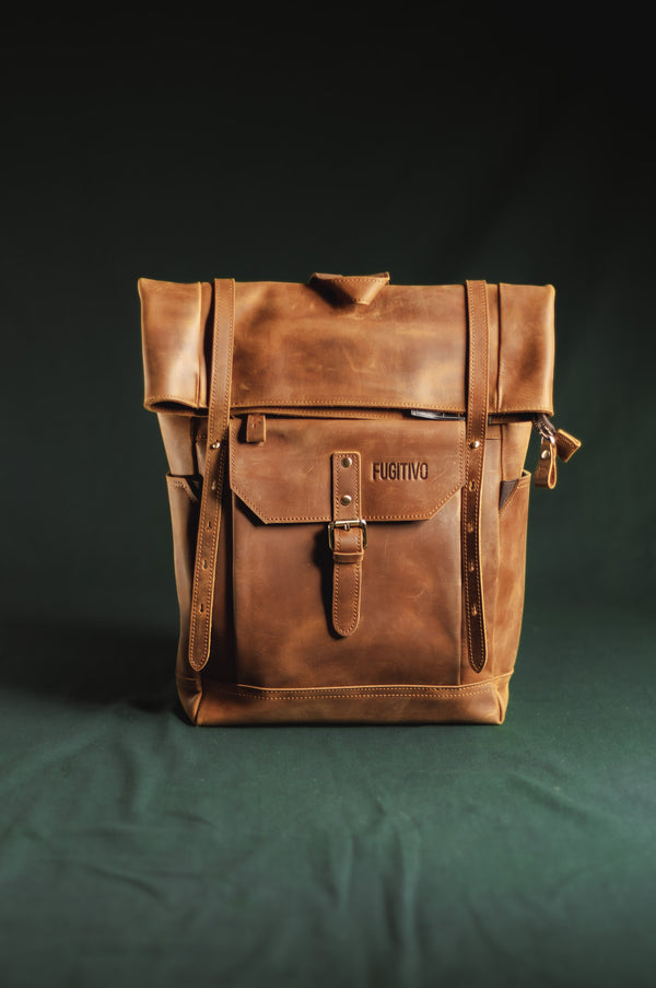 Mochila de Cuero Gefjon Café Claro
