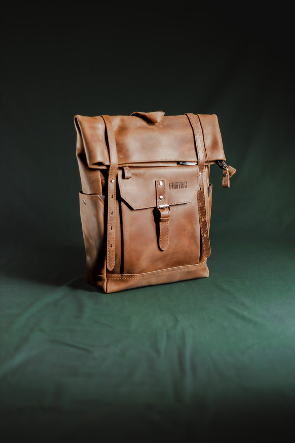 Mochila de Cuero Gefjon Café Claro