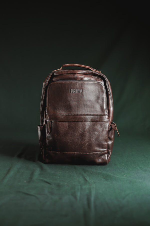 Mochila de Cuero Idun Café Oscuro