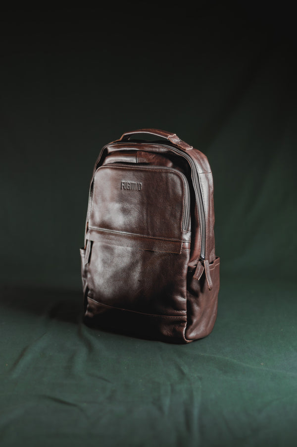 Mochila de Cuero Idun Café Oscuro