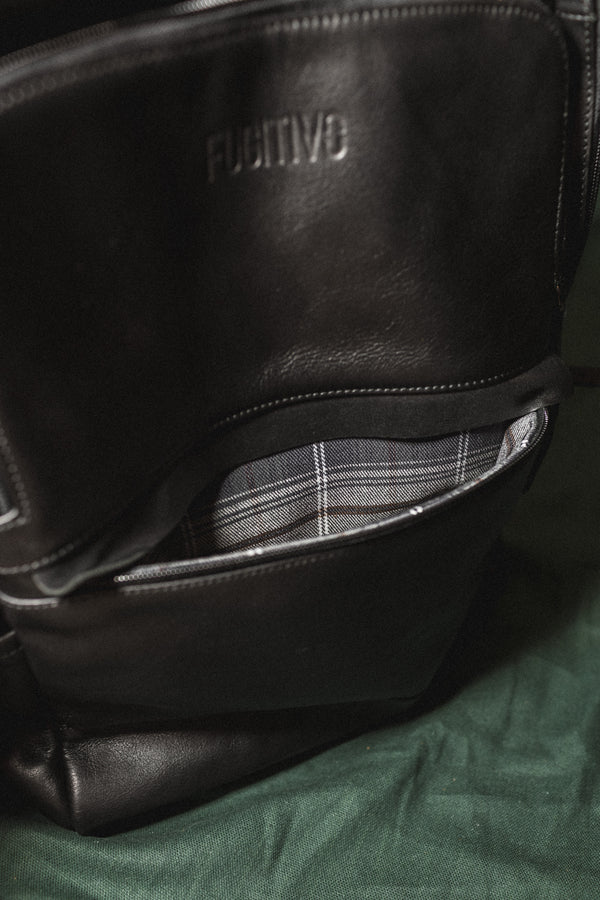 Mochila de Cuero Idun Negra