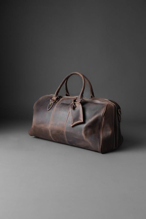 BOLSO DE CUERO GENUINO TYR DARK BROWN