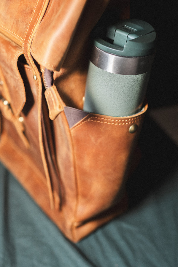 Mochila de Cuero Gefjon Café Claro